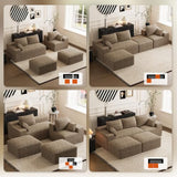 ONEMMLION 108" Oversized Cloud Boneless Couch Modular Sofas, Brown
