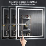 47"x47" LED Bathroom Mirror with Lights, Backlit+Frontlit, Anti-Fog