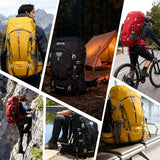 MIVENTO 50L Hiking Backpack - Water-Resistant Nylon Bag with Flap Top, Camping Travel Backpack for Men Women (Yellow)