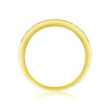 Oseew Created Diamond Eternity Ring Wedding Gold Band Gold Engagement Ring band for womens(yellow gold)