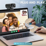 Ynoonvon Webcam with 5W Speaker and Microphones for PC,Computer USB Camera 5X Digital Zoom ePTZ 1080P Webcam with Privacy Cover & Remote