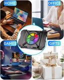 Laptop Cooling Pad, Gaming Laptop Cooler with 7.1 Inch Powerful Fan, RGB Lights & 3-Speed Fan Control & LCD Diamond Design