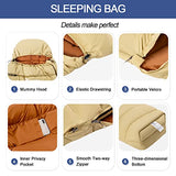 QEZER Ultralight Down Sleeping Bag for Adults 45-68 Degree F with 600 Fill Power, Compact Summer Sleeping Bag for Backpacking, Hiking and Camping