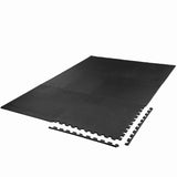 Xspec 3/8" Thick 100 sq. ft. (25 pcs) Gym EVA Foam Floor Mats (24" x 24") | T Pattern, Black Xspec