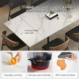 62.9"-94.4" Modern Extendable Dining Table for 6 to 10 Seats, Rectangular Sintered Stone Table with High Hardness and Easy