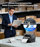 Phomemo 300 DPI 4x6 Thermal Shipping Label Printer with 500 Labels, Ethernet Bluetooth USB, High Resolution Thermal Printer for Small Business, Compatible with iOS Android Windows Mac, for USPS UPS