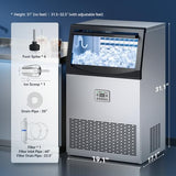 Tehanld Commercial Ice Maker, 200LBS/24H Ice Maker for Home, Rest, Bar