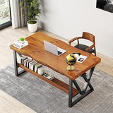 Solid Wood Computer Desk and Chair Set for Home Office Writing and Reading