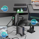 USB C Docking Station, PD3.1 Docking Station 3 Monitors with 2* DP + HDMI,Single 4K@144Hz,140W Charger, USB-C 10Gbps