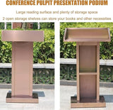 Lajeri Stainless Steel Podium, Stand Up Lectern, Indoor/Outdoor Weatherproof