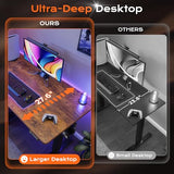 Height Adjustable Computer Desk, 27.6" Deep Desktop