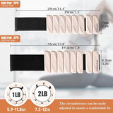 INDEPANDIA Wrist & Ankle Weights for Women and Men, 2lbs Pair Adjustable Silicone Weighted Bangles for Arm & Leg Workouts, Blush Beige