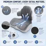 GueYi Pro Orthopedic Seat Cushion with 4-Zone Ergonomic Support, L-Shaped Lumbar & Back Support, High-Density Memory Foam for Office Chair, Wheelchair, Car & Travel (Blackish-Gray Pro,1)