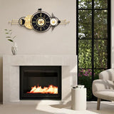 AXAORIRA 47x19 Inches Large Modern Decorative Wall Clock, Abstract Non-Ticking Battery Operated Analog Clocks for Living Room, Bedroom, Home & Office - Easy to Read
