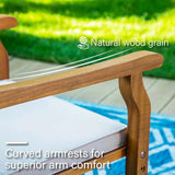 PHI VILLA 9 Pieces Acacia Wood Patio Dining Set for 8, Expandable Teak Dining Table & Wooden Chairs with Cushions