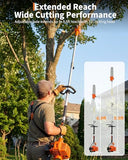 43CC Gas Powered Pole Saws, 2-Stroke Gas Pole Saws for Tree Trimming with 12in Cutting Bar, with Extendable Pole to Height Reachable 9.5 ft Chainsaw Tree Trimmer
