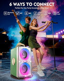 YIER Bluetooth Speaker, 240W Peak Loud Party Speaker with Big Bass, 20H Playtime, TWS, BT5.3, Large Portable Wireless Boom Box with LED Light for Outdoor Backyard Beach Home (Leather Green)