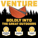 Wise Owl Outfitters Hammock for Camping Single Hammocks Gear for The Outdoors Backpacking Survival or Travel - Portable Lightweight Parachute Nylon SO Orange & Grey
