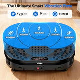 HTM Vibration Plate Exercise Machine with 120 Speed Levels, 9 Program Modes and Remote Control - 15 Min Timer, 300 lbs Capacity Vibrate Stand Shake Board