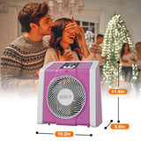 HEATIT Space Heater with Remote for Indoor, Digital Display with Thermostat,Containing Plasma & Ozone, 1-12H Timer, 1500W/750W,Electric Space Heater for Office, Bedroom,Pink,10.6"Dx7.0"W x 11.8"H