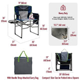 SUNNYFEEL Camping Directors Chair, Heavy Duty,Oversized Portable Folding Chair with Side Table, Pocket for Beach, Fishing,Trip,Picnic,Lawn,Concert Outdoor Foldable Camp Chairs