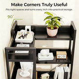 GTPLAYER 6-Tier Corner Bookshelf, L-Shaped Metal Frame Shelf with Tall 14" Shelves, Plant Stand and Storage Rack for Small Spaces, Living Room and Home Office, Black