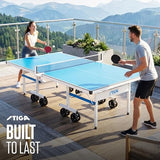 STIGA Outdoor Table Tennis Table – All-Weather Waterproof Aluminum Ping Pong Table with Net & Post, QuickPlay Assembly, 108" L x 60" W x 30" H