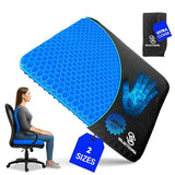 SelectSoma Super Large Gel Seat Cushion for Long Sitting - 18.5" x 17.5" - Breathable Cooling Design - Pressure Relief for Sciatica