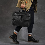 1 Piece Handmade Men's Briefcase Retro Laptop Bag Large Capacity Crossbody