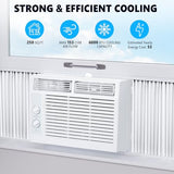 Electactic 6,000 BTU Window Air Conditioner, Window AC Unit with Cooling, Dry Function, 4 Fan Speeds, 24H Timer & Sleep Mode, Cools Up to 250 Sq.ft for Bedroom, Living Room, Office