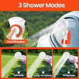 Portable Camping Shower with 2000W Heater, Long-Lasting 7800mAh Rechargeable Camping Shower with Digital Power,3 Spray Modes,IPX7 Waterproof Outdoor Camp Pump for Hiking, Travel, Car, Pet