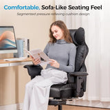 COMHOMA Big and Tall Office Chair 400LBS Wide Ergonomic Gaming Chair with Deluxe Embossing Designed Leather with Foot Rest