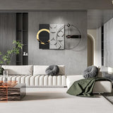 PSYCHE GOD Large Decorative Wall Clock Silent Non-Ticking Modern Metal Wall Clock for Living Room Office Bedroom Kitchen Home Decor, 30" X 18", Black