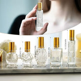H&D HYALINE & DORA Vintage Glass Perfume Bottles Empty Refillable Sprayer Bottle Fine Mist Spray Bottles Set of 5