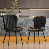 Dining Chairs Set of 4,Black Leather Dining Chair Upholstered