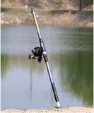 Fishing Pole Combo Set, Telescopic Carbon Fiber Fishing Rod with Strong Waist Reel, Comfortable Grip Hand Rod Set for Freshwater & Saltwater (5.4m)(2.4m)