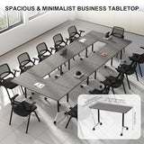 Conference Room Table on Wheels 6 Pack Folding Modern Mobile Conference Table Rectangle Foldable Large Meeting Training Tables
