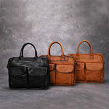 1 Piece Handmade Men's Briefcase Retro Laptop Bag Large Capacity Crossbody