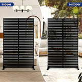 FENCY Metal Privacy Screen with Stand 72" H×44" W Outdoor Freestanding Privacy Panels,