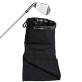 Club Scrub Golf Club and Ball Cleaning Pouch, Black, Golf Towel, Microfiber, Waterproof, Machine Washable