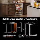 Ca'Lefort 24'' Beverage Refrigerator, 180 Can Beverage Fridge Under Counter