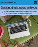 HP Chromebook 14 Laptop, Intel Celeron N4120, 4 GB RAM, 64 GB eMMC, 14" HD Display, Chrome OS, Thin Design