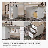Cubiker 63" L Shaped Standing Desk with Storage, Executive Height Adjustable Table with Drawers