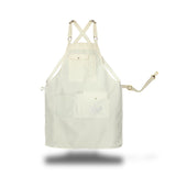 FARMER'S DEFENSE Lightweight Garden Apron with Canvas Pockets | Waterproof, Adjustable, Stick Resistant, Eco-Friendly, Durable | Outdoor Gardening Work and Kitchen Cooking Tasks | Cream - S/M
