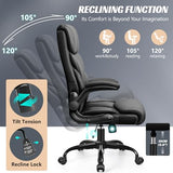HeroSet Office Chair, Ergonomic Big and Tall Computer Desk Chairs, Executive Breathable Leather Chair with Adjustable Flip-up Armrests