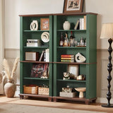 SAVOR LIFE 70" Tall Green Bookshelf,5 Tier Wooden Book Shelf with Adjustable Shelves & Wood Legs