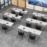 Modern Conference Table, Folding Conference Room Table with Rolling Wheels, Stackable Flip Top