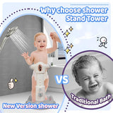 FELITH Baby Bath with Shower Stand Support , Non-Slip Adjustable Baby Standing Support,Soporte para Bañera de Bebé,Toddler Standing Up Themselves (Gray)