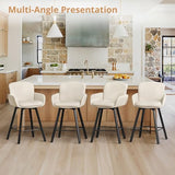 LUE BONA 26" Swivel Bar Stools Set of 4, Counter Height Bar Stools with Backrest and Arms