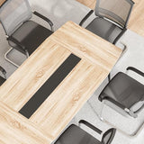 6 FT Conference Room Table, 70.86L x 35.43W x 29.52H Inches Boat Shaped Meeting Seminar Boardroom Table